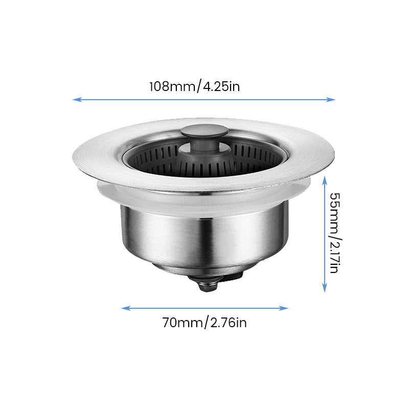 Cleaning a kitchen sink drain strainer and its odor filter component after use