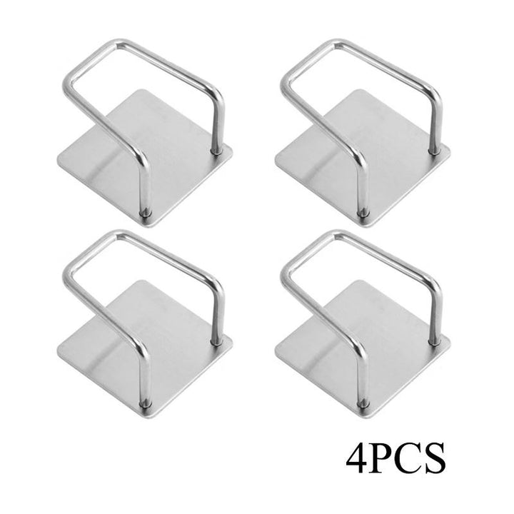 Kitchen sink caddy made of stainless steel, designed for sponges, brushes, and scrubbers
