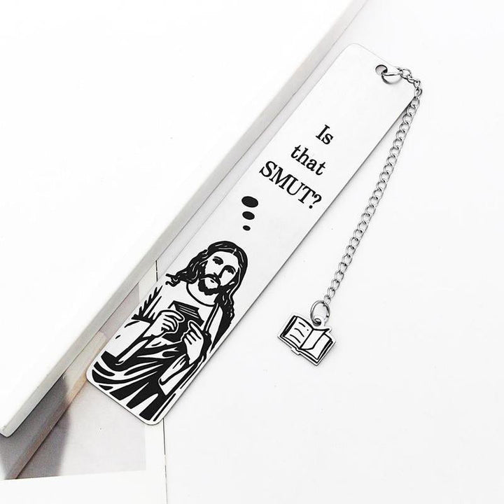 Bookmark for books, stainless steel with engraved scripture, a spiritual reading aid.