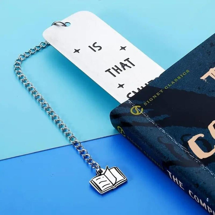 Sleek stainless steel bookmark with religious symbol, perfect for personal bible or book.