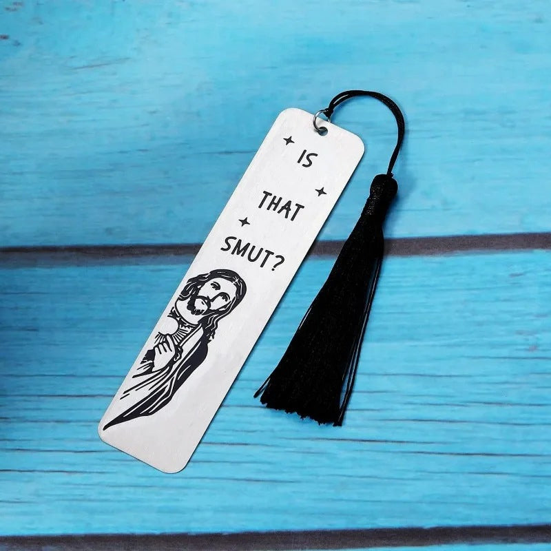 Stainless steel bookmark, inspirational quote, robust & stylish book accessory.