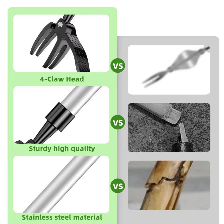 Long-handled stand-up weed puller, essential garden tool for removing weeds from lawns & beds.