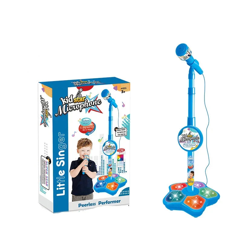 Starvibe kids' karaoke microphone toy with adjustable stand, ideal for children's music practice.