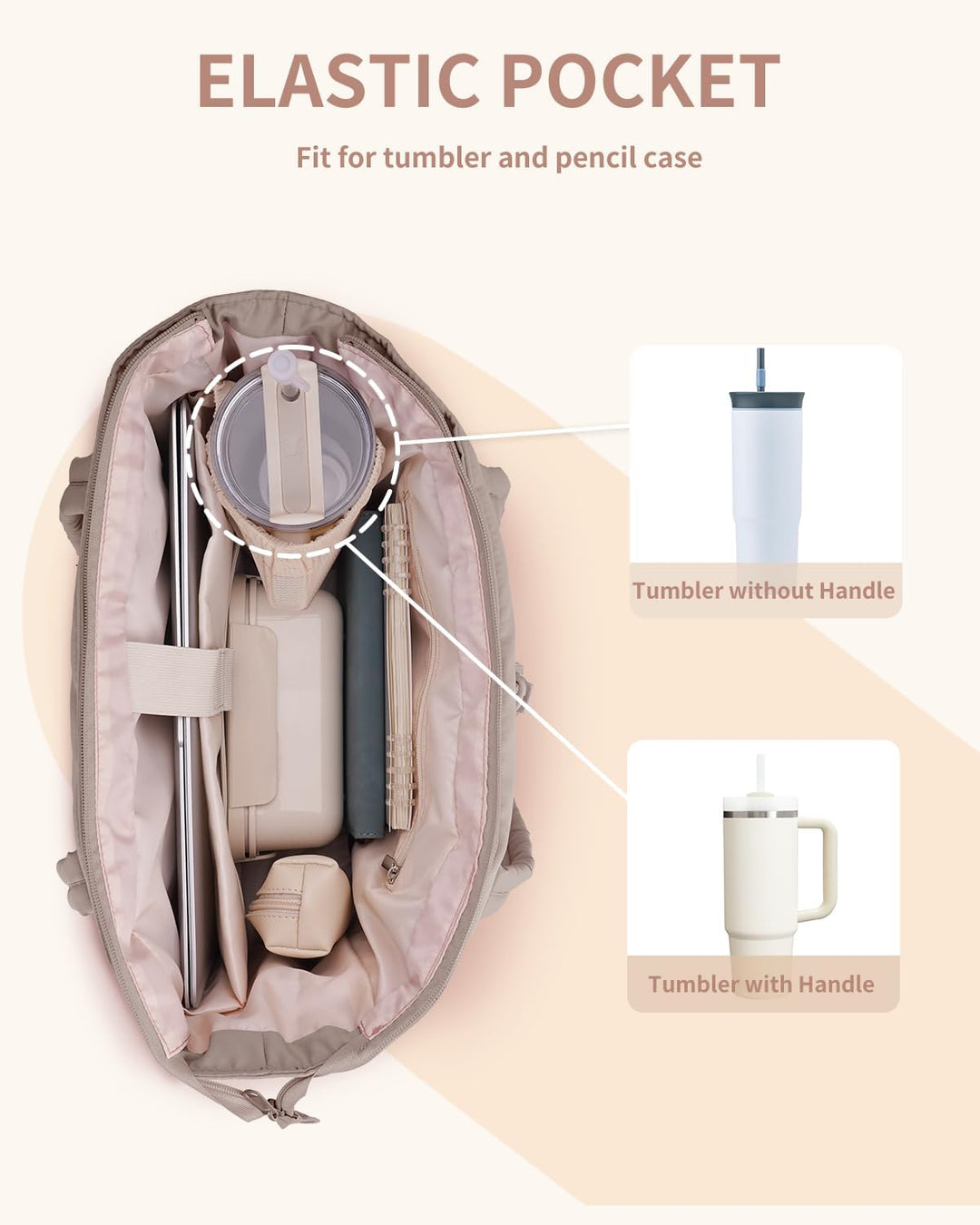 Versatile beige puffer work tote, a chic women's bag for laptops & daily essentials.