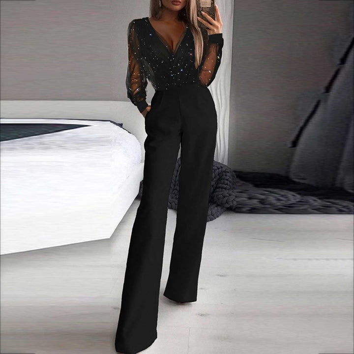 Stylish black women's casual jumpsuit for effortless everyday comfort. Flattering one-piece leisure wear.