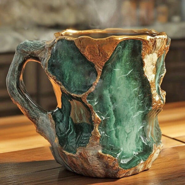 Stylish mineral crystal coffee mug, heat resistant, perfect for tea & home decor.