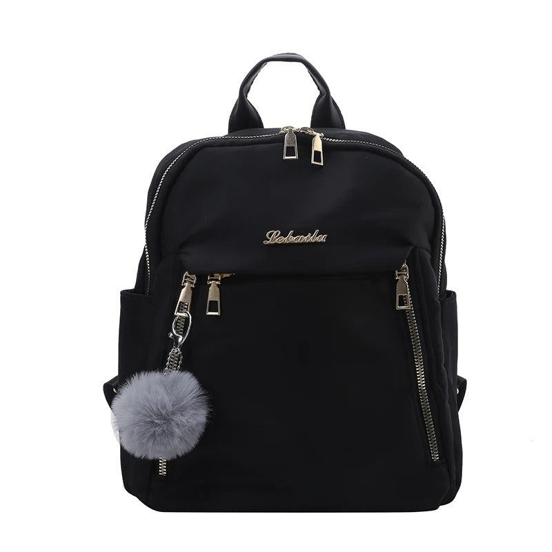 Front view of a chic women's PU leather travel backpack. Ideal as a purse or stylish daily bag.