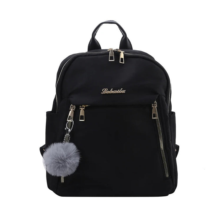 Front view of a chic women's PU leather travel backpack. Ideal as a purse or stylish daily bag.