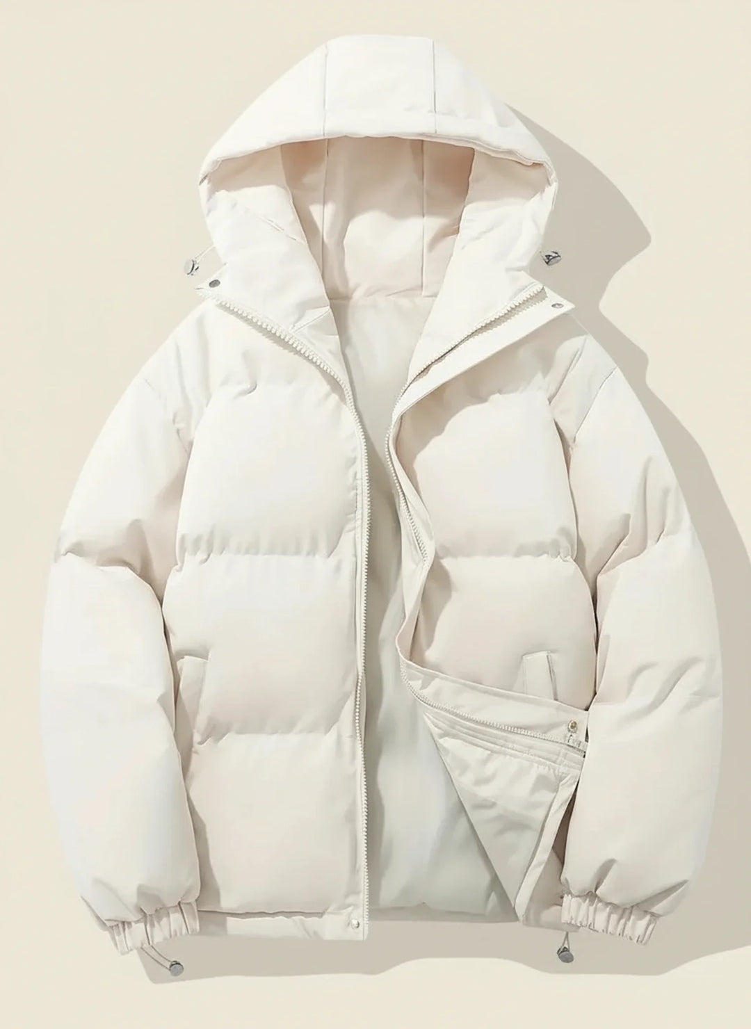 Warm hooded ladies winter jacket, ideal outerwear for extreme cold weather with a fashionable look.