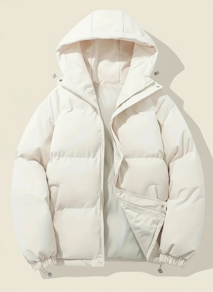 Warm hooded ladies winter jacket, ideal outerwear for extreme cold weather with a fashionable look.