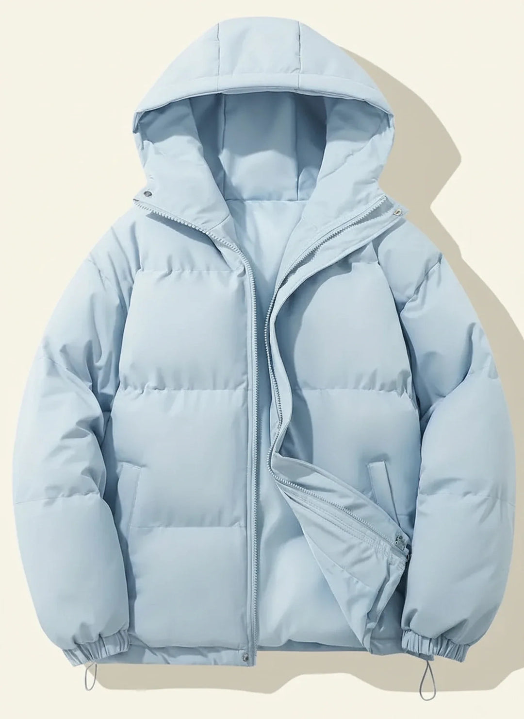 Comfortable women's insulated puffer jacket, a stylish quilted winter coat designed for warmth.