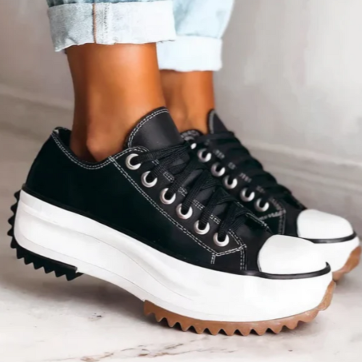 Stylish women's orthopedic platform shoes for enhanced comfort & support. Fashionable slip-on casual footwear.