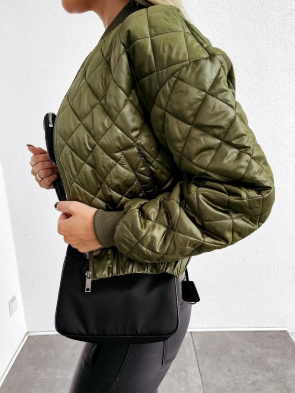 Marisa women's padded bomber jacket with practical pockets & zip-up front. Ideal chic outerwear.