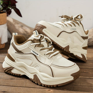 Versatile women's platform sneakers with a thick sole, perfect for casual outings, street style, and daily wear.