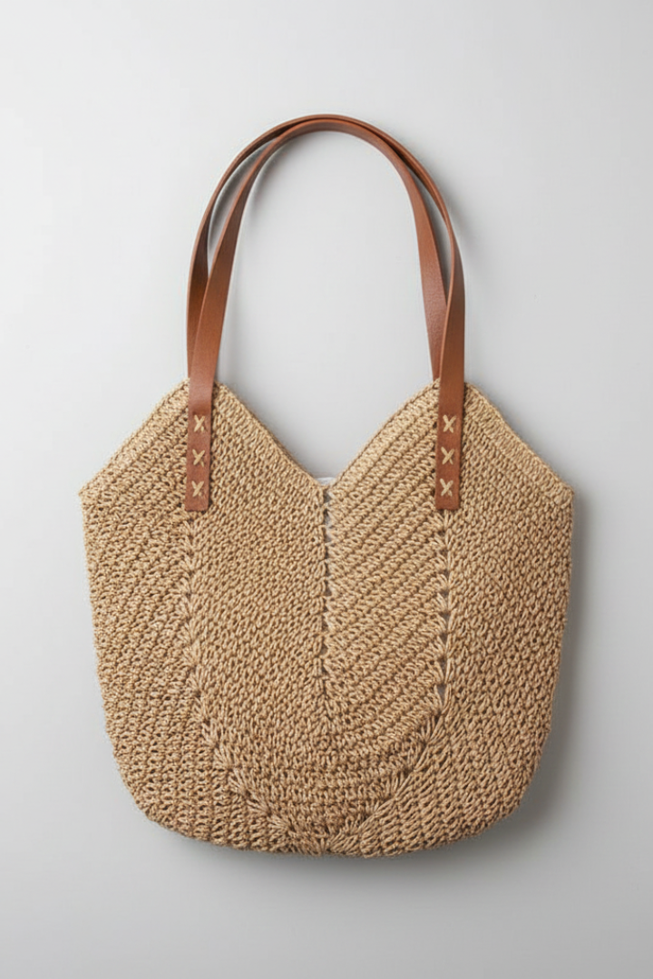 Stylish women's textured shoulder bag with long handles, a versatile everyday fashion accessory.