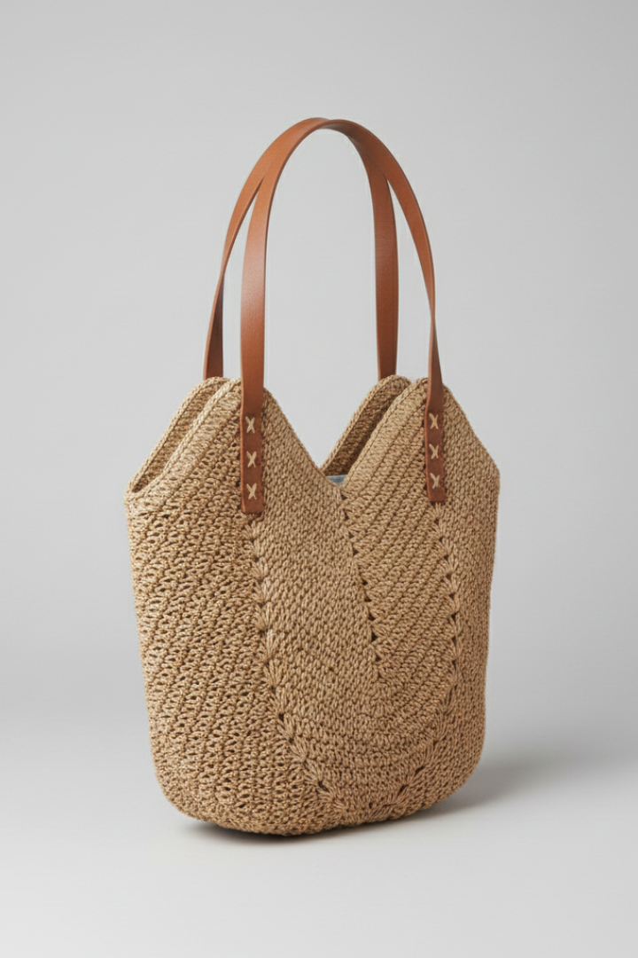 Elegant brown textured shoulder bag for women, with long handles, ideal as a stylish everyday handbag.