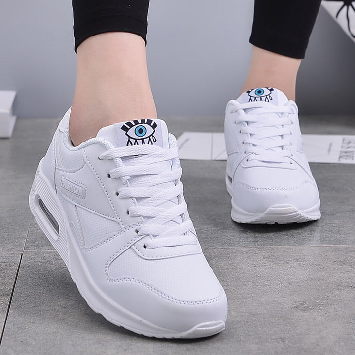 Versatile Valencia women's chunky platform sneakers. Everyday vegan leather footwear for trendy casual style.