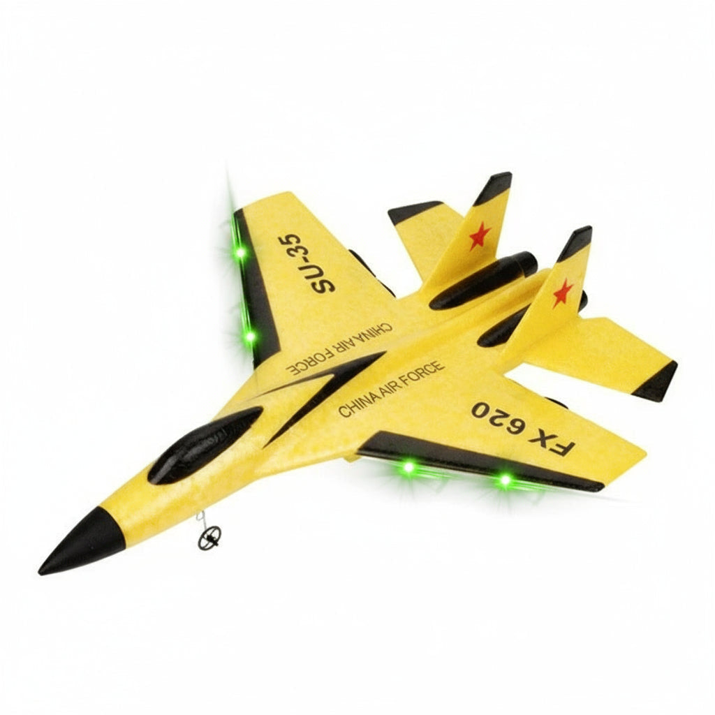Beginner-friendly SU35 RC plane, easy to fly with remote control. Lightweight foam glider, great outdoor toy.