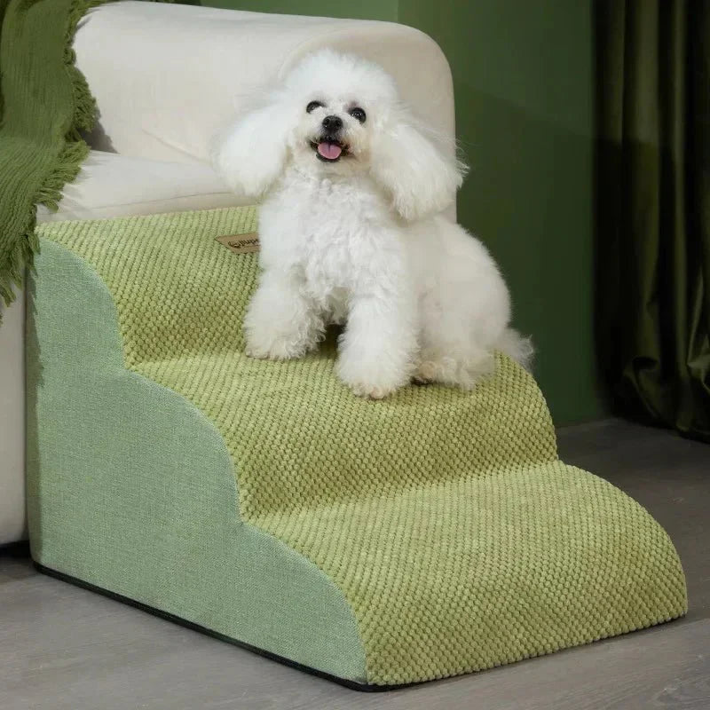 Multi-step dog stairs for small dogs, providing stable and secure access to beds and sofas.