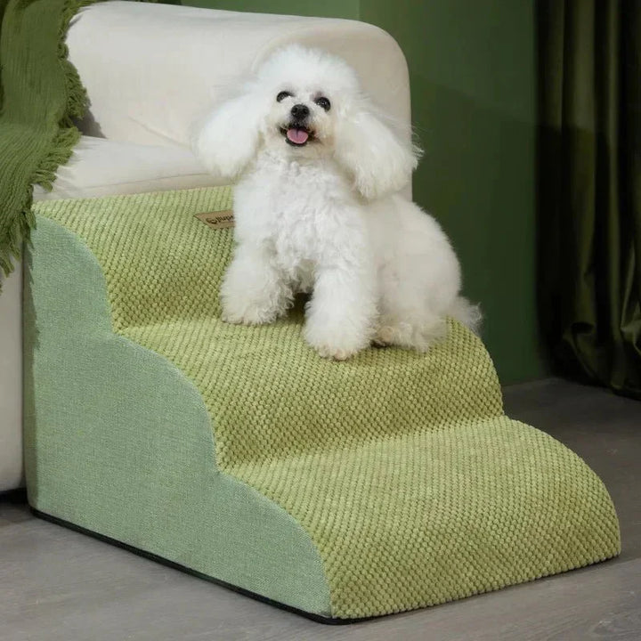 Multi-step dog stairs for small dogs, providing stable and secure access to beds and sofas.