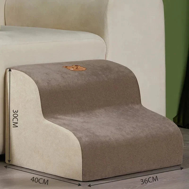 Soft pet ramp dog stairs, ideal for small and elderly pets needing joint-friendly access to furniture.