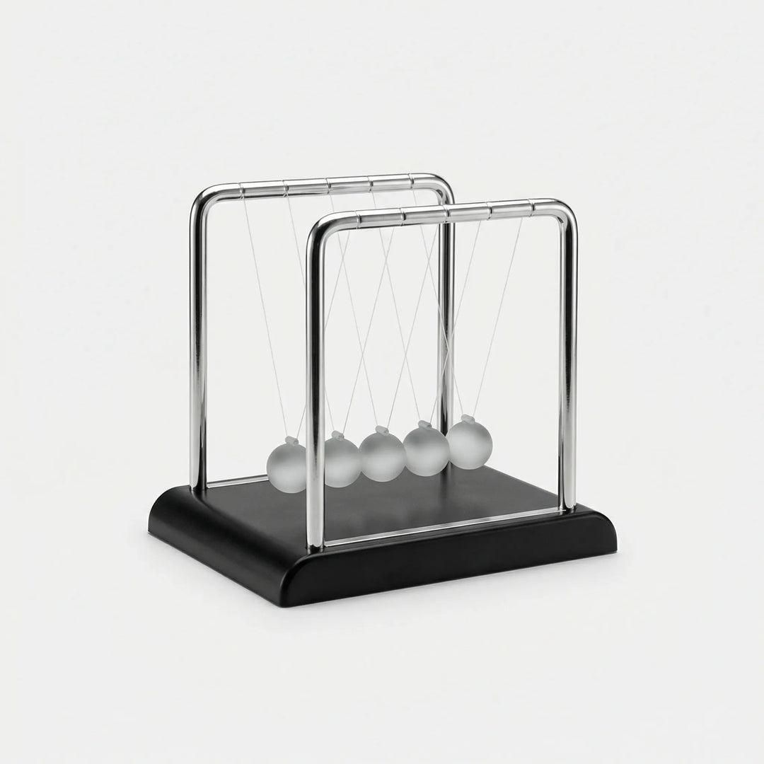 Stylish kinetic desk toy with continuous motion. A perfect stress relief gadget for your office or home.