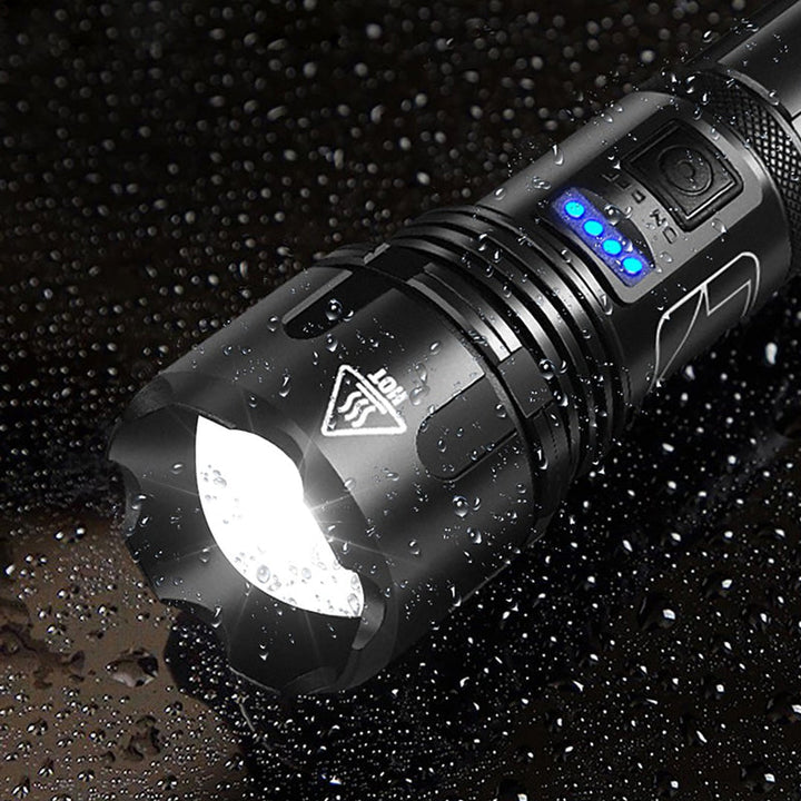 Waterproof tactical LED light, essential for emergency preparedness and survival kits