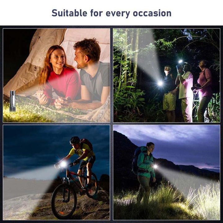 Handheld ultra-bright LED tactical flashlight, portable and durable for outdoor activities