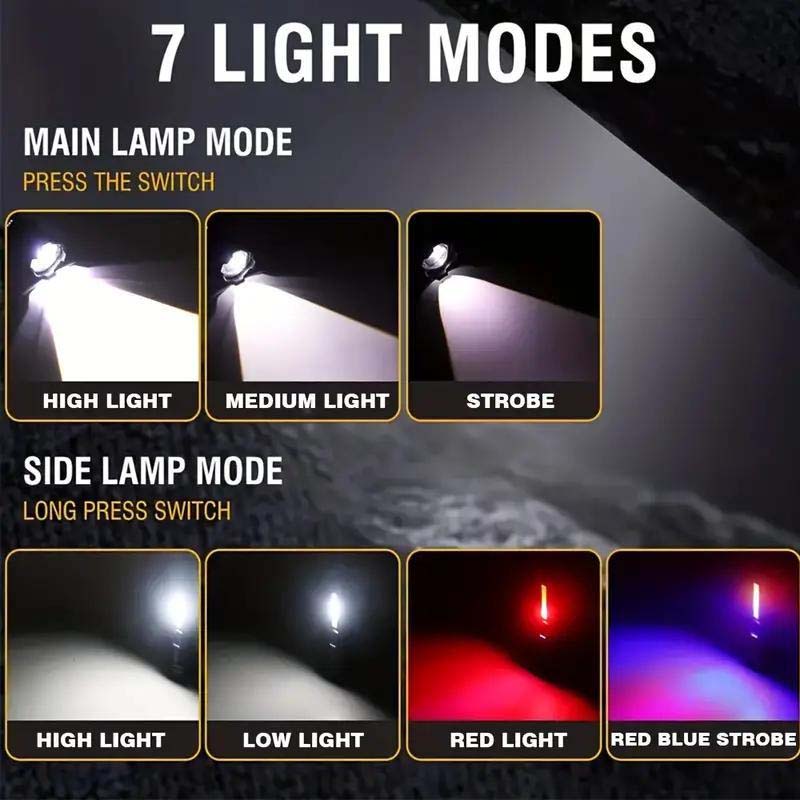 Waterproof tactical flashlight, white laser, rechargeable, designed for rugged outdoor use