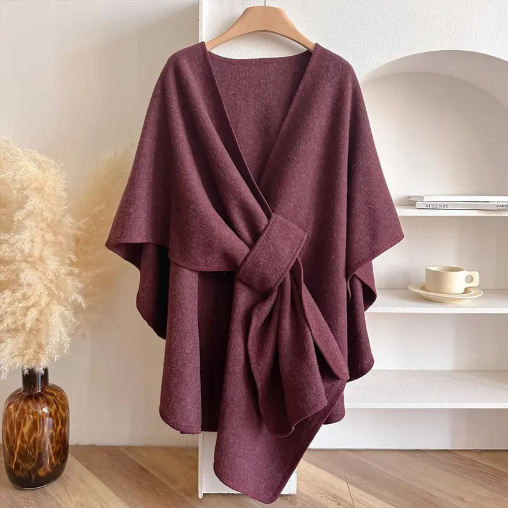 Women's elegant taupe windproof wrap. Ideal microfiber scarf for warm autumn/winter style.