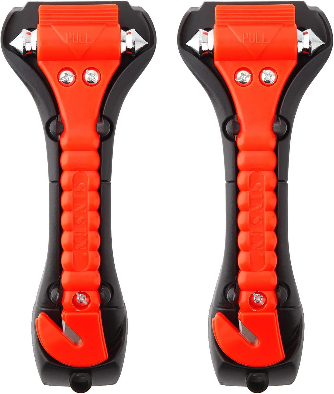 TavvitaImp014 Car Safety Hammer & Seatbelt Cutter 2-Pack. Essential auto emergency tool for vehicle escape.
