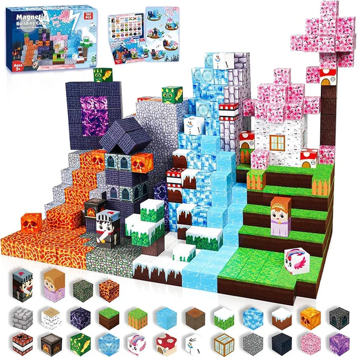 Strong magnets in Terrabrix construction blocks, ensuring stable and durable creative building for endless kids' play.