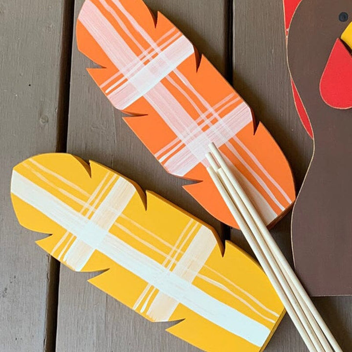 Autumnal turkey planter stake, a festive and rustic addition to your Thanksgiving decor