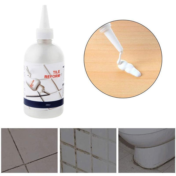 Packaging of Tile Gap Repair Filler & Sealer, highlighting waterproof and easy-to-use features.