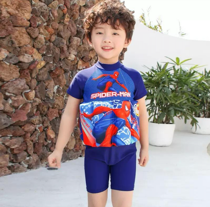 Toddler learn to swim float vest with shorts, designed for ultimate sun safety.