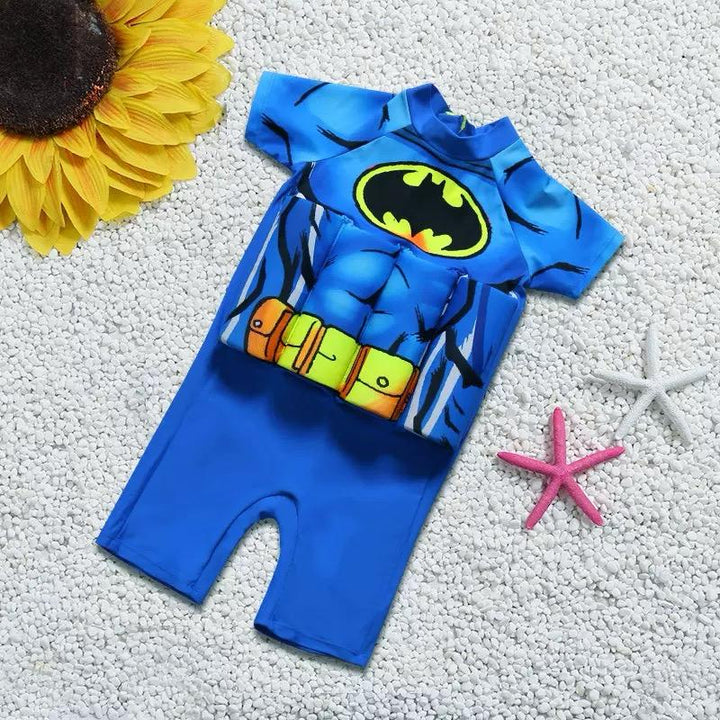 Kids' UV protection float vest with built-in shorts, ideal for swim training.