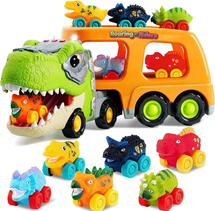 Toddler Dinomover Car Carrier & Vehicles Play Set, a fun dinosaur toy and vehicle set for kids.