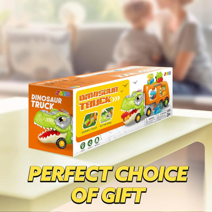 Complete Toddler Dinomover Car Carrier & Vehicles Play Set, an ideal kids gift for dinosaur toy enthusiasts.