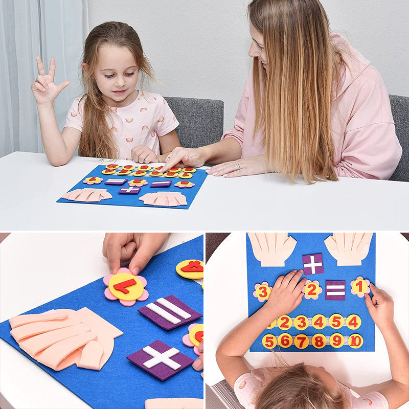 Toddler Felt Finger Counting & Math Learning Toy, colorful numbers for kids' early learning