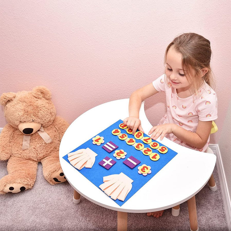 Sensory felt educational toy for preschool kids, teaching finger counting and basic math
