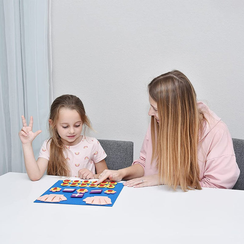 Colorful felt counting toy, ideal for toddlers' developmental play & math learning