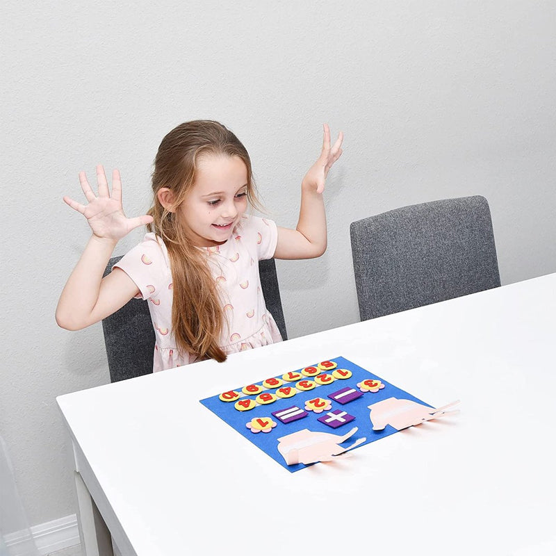 Kids activity felt toy with finger design, promoting math skills in preschool children