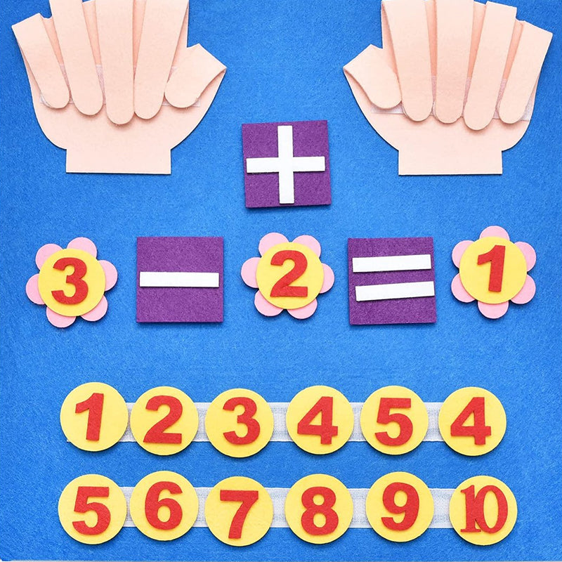 Educational felt toy for young children, encouraging counting and numerical understanding