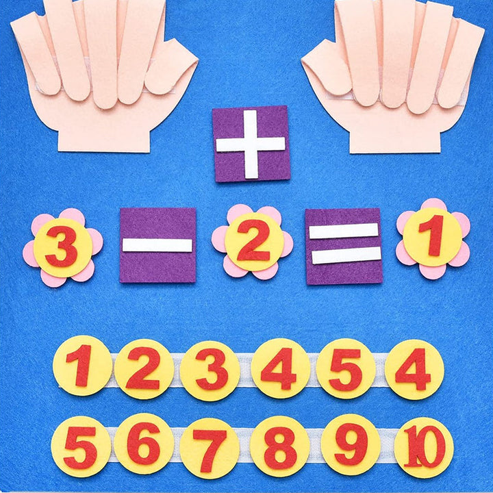 Educational felt toy for young children, encouraging counting and numerical understanding