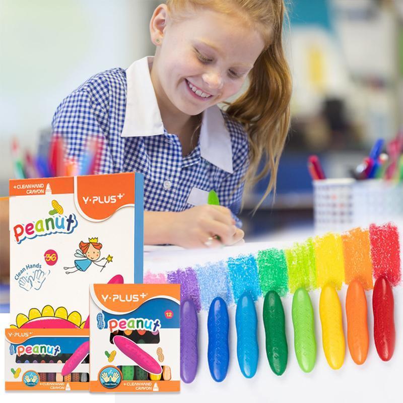 Toddler peanut crayons, washable, non-toxic art supplies for early learning, easy-grip