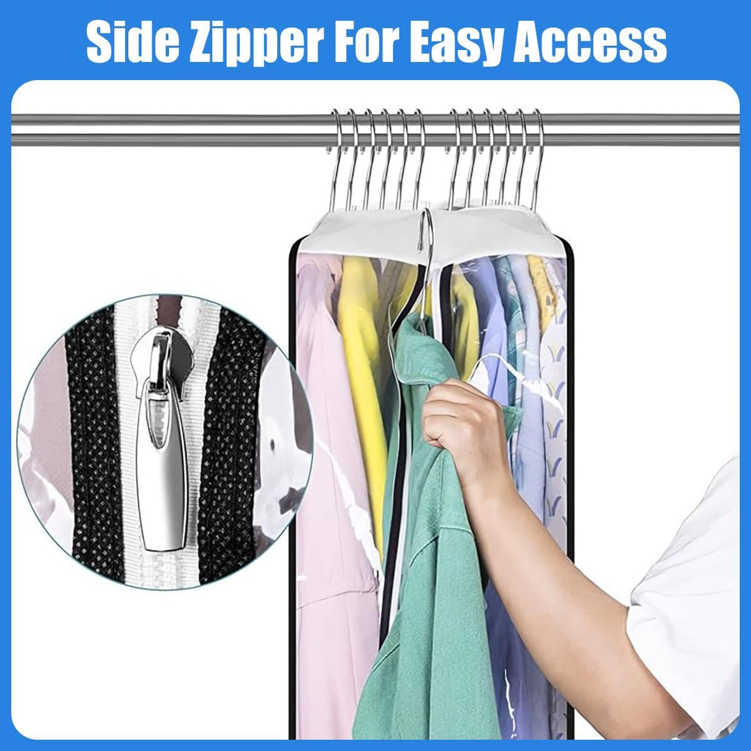 6-pack transparent garment storage bags, neatly folded & packaged, ready for closet and wardrobe use.