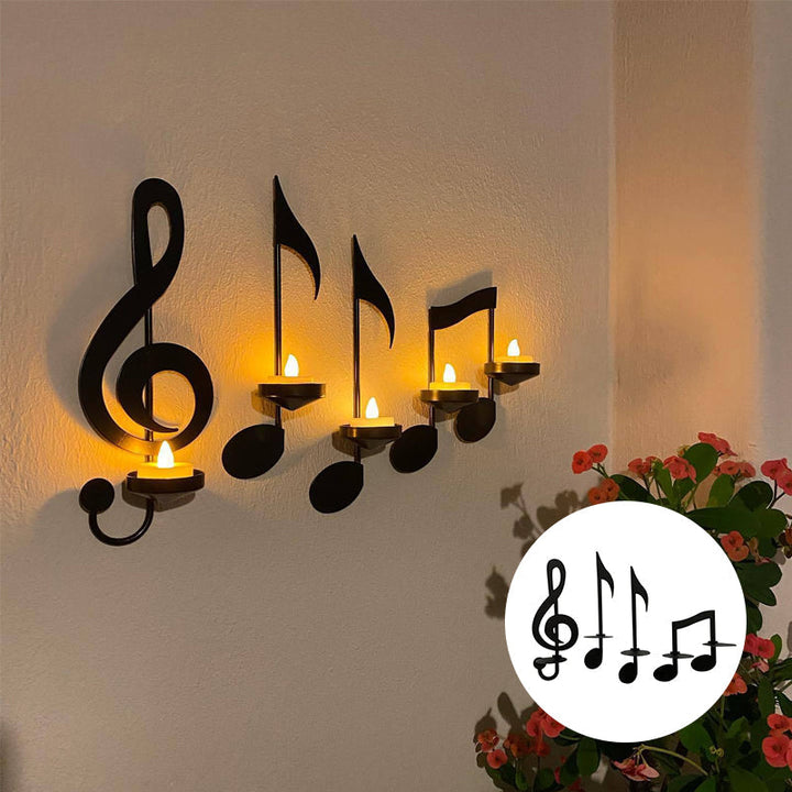 Music note metal wall art and candle holder, bringing harmony to your home decor