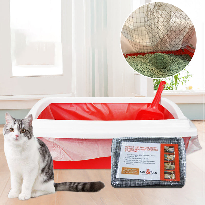 Eco-friendly reusable cat litter liner bag, demonstrating its durable, waterproof design for easy clean pet supplies.