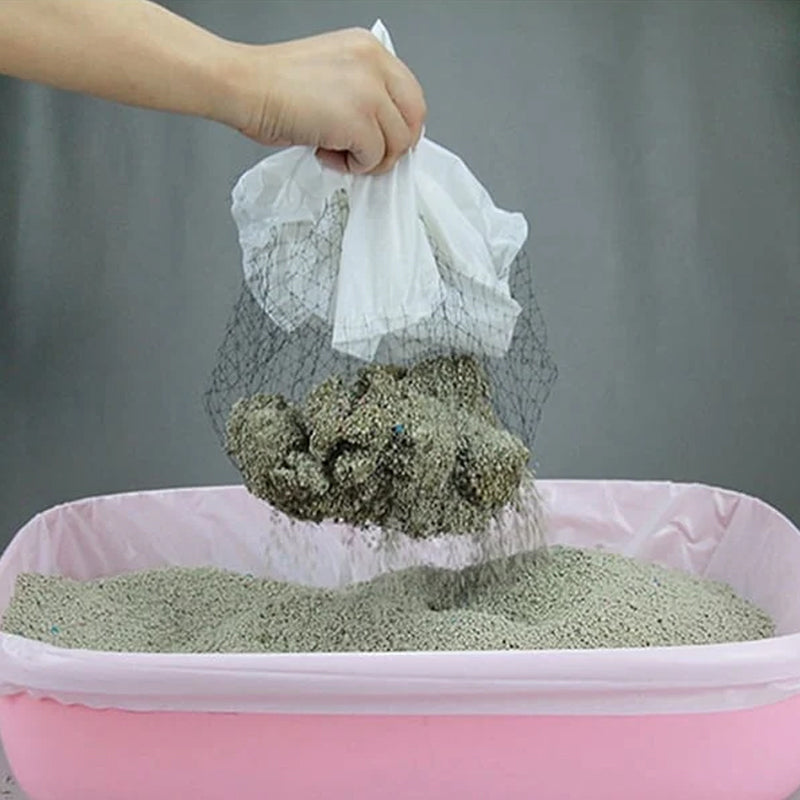 Close-up of a reusable cat litter liner bag texture, highlighting its tear-resistant material for long-lasting pet care.