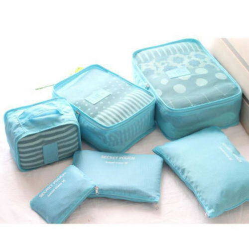 Label on a travel organizer packing cube. Easily identify contents for quick access to trip accessories.